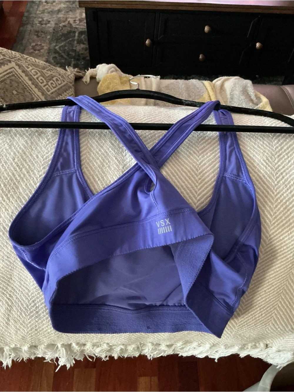SOLD VSX Purple Sports Bra with White Logo - Picture 3 of 3